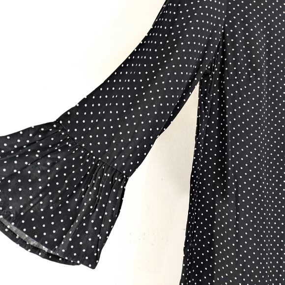Old Navy Black & White Polka Dot Ruffle Sleeve Shift Dress - Size Small Womens S - Picture 5 of 10